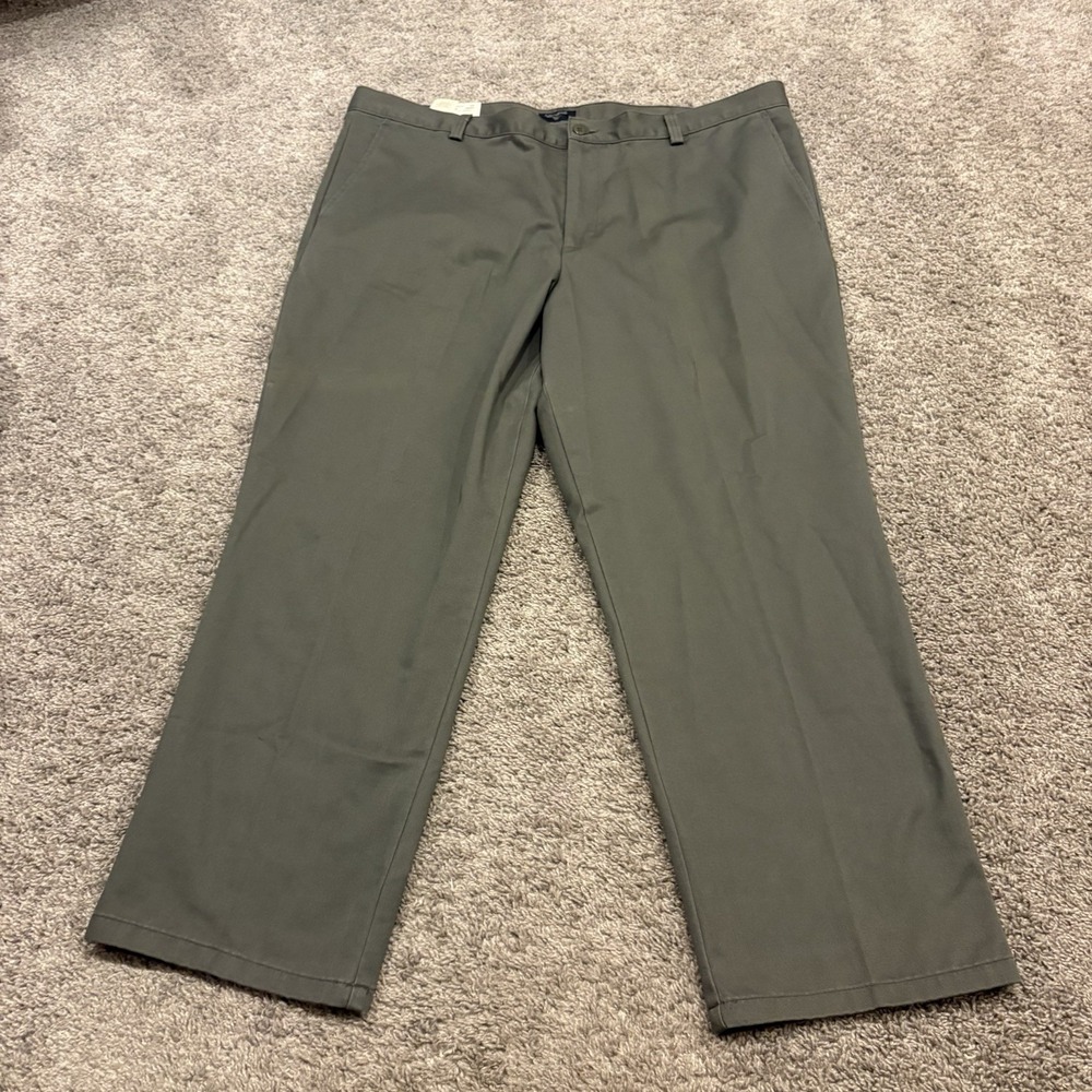 NEW Dockers 44x30 Washed Chino Pants Big & Tall Gray Relaxed Fit Slat Front $48